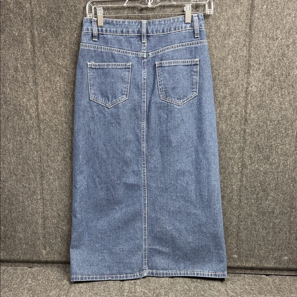 DAZY Elegant Blue Denim Maxi Skirt